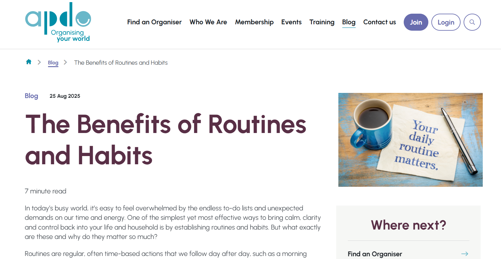 The Benefits of Routines and Habits