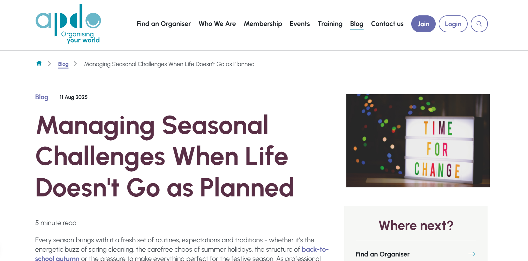 Managing Seasonal Changes When Life Doesn’t Go as Planned
